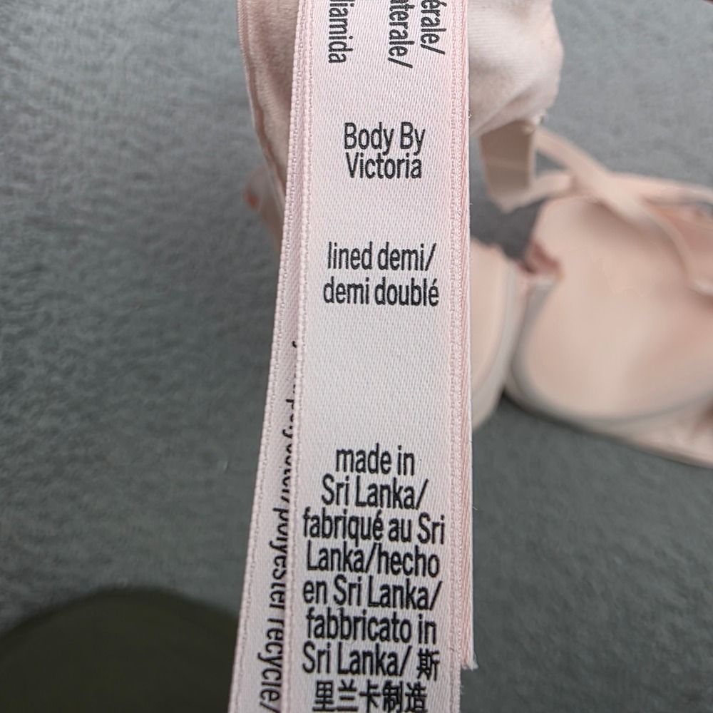 Victoria's Secret Body By Victoria Demi Bra‎ Women 38C Pink Floral Lace - Picture 6 of 7
